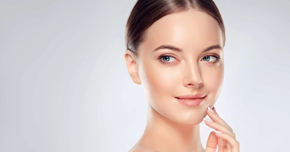 Woman showing natural facial lifting after Ultherapy in Cornelius, NC